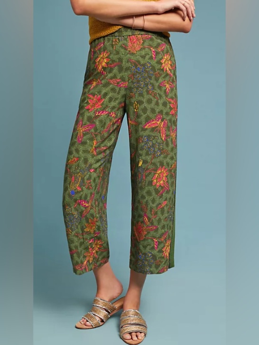 Ett Twa Schuyler Printed Pants Green Floral Anthropologie